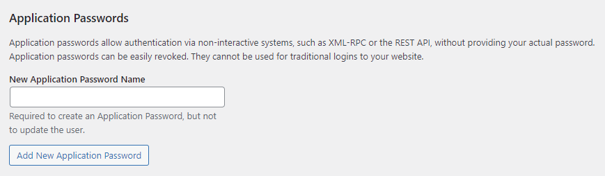 WordPress Application Password